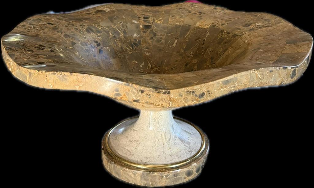 Prachtige Maitland-Smith marmeren tazza urn schaal, Huis en Inrichting, Woonaccessoires | Schalen en Manden, Ophalen of Verzenden