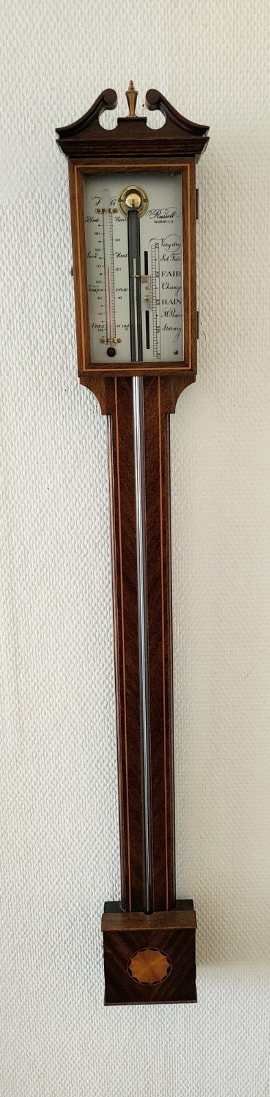prachtige antieke barometer en termometer van Russell Norwic, Ophalen of Verzenden, Zo goed als nieuw
