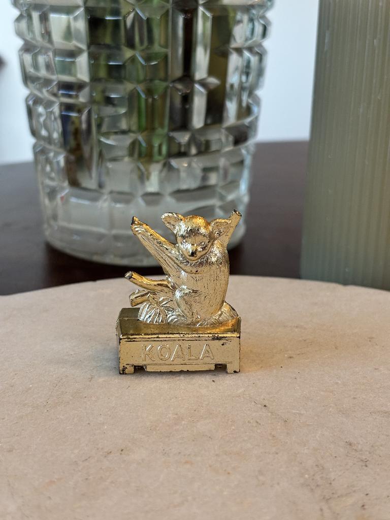 Vintage Puntenslijper Koala Koala op tak Goudkleurig, Ophalen of Verzenden