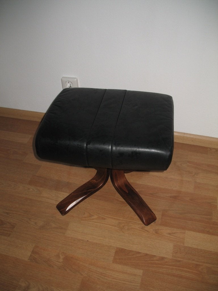 Leren Voetenbankje Hocker Puur Vintage, Huis en Inrichting, Banken | Voetenbanken en Poefen, Ophalen, Rechthoekig, Leer, Minder dan 50 cm