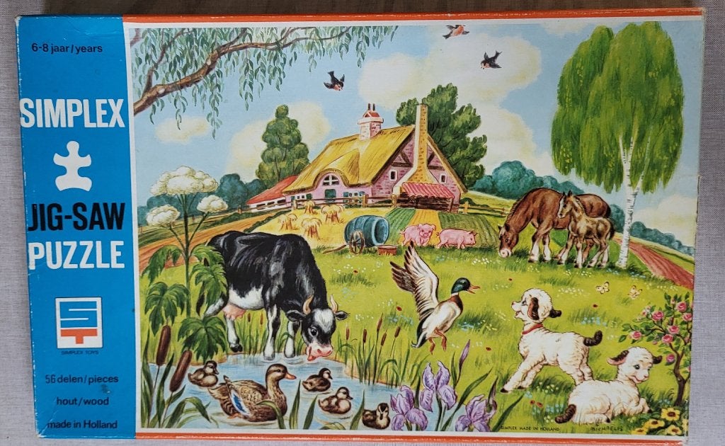 Simplex vintage houten puzzel, Gebruikt, Van hout, 6 jaar of ouder, Meer dan 50 stukjes