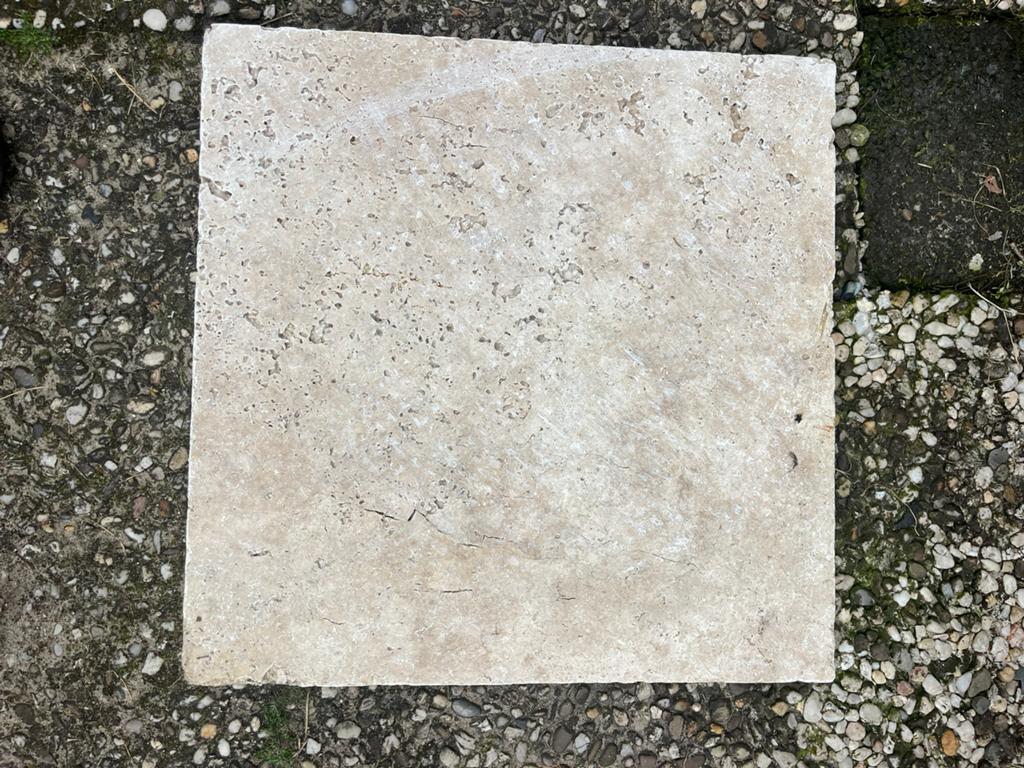 Travertin tegels, Ophalen, Zo goed als nieuw, Beton, Terrastegels