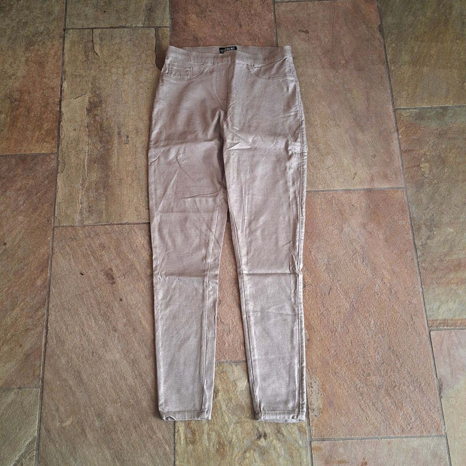 Beige metallic broek Norah maat 38, Maat 38/40 (M), Beige, Ophalen of Verzenden, Zo goed als nieuw