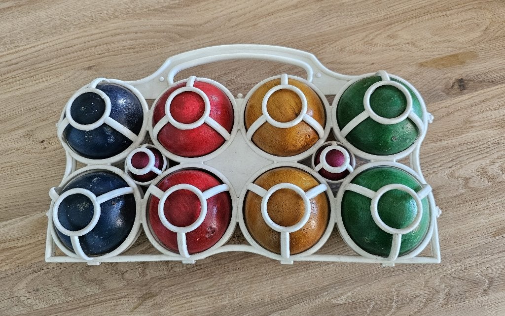 OUDE VINTAGE HOUTEN PETANQUE SET, Ophalen of Verzenden