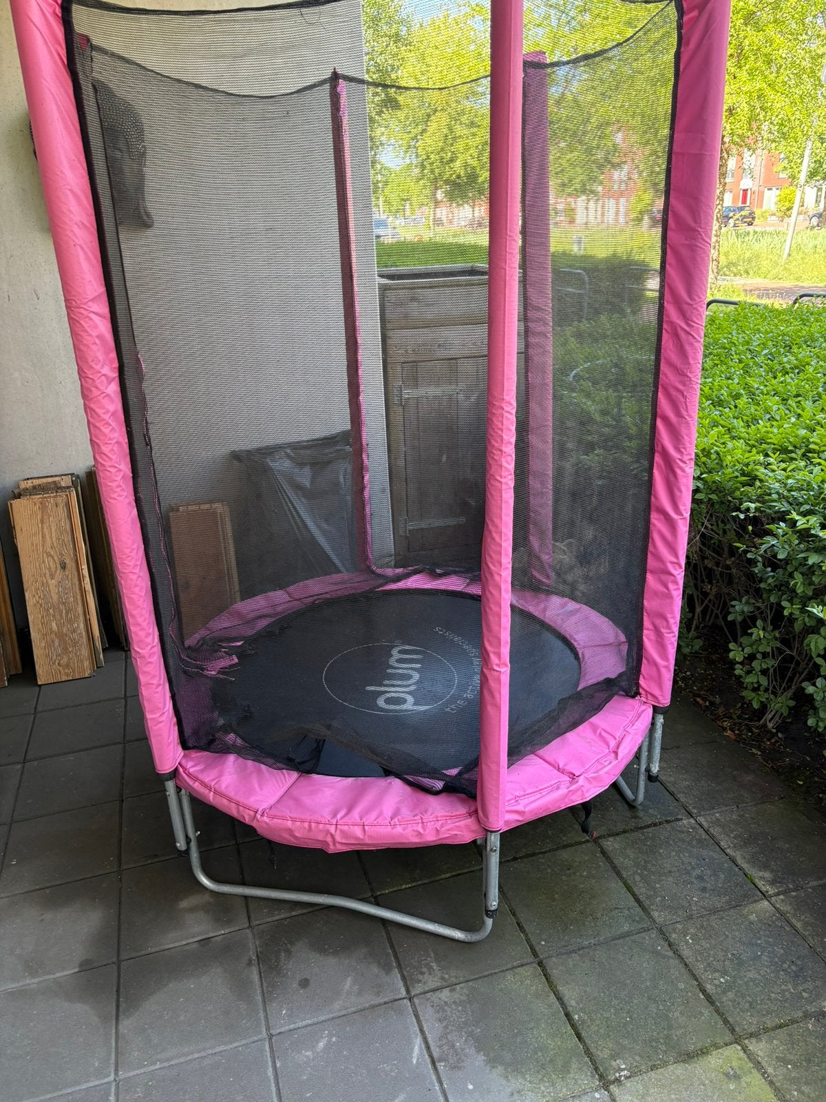 Roze plum trampoline, Kinderen en Baby's, Ophalen, Zo goed als nieuw
