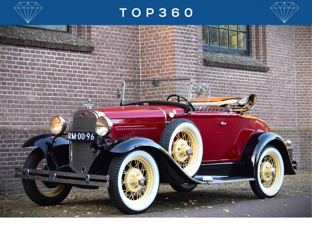 Ford Model A Roadster Deluxe A-Ford 1931 Inruil mogelijk!, Auto's, Cabriolet, 4 stoelen, Leder, Handgeschakeld