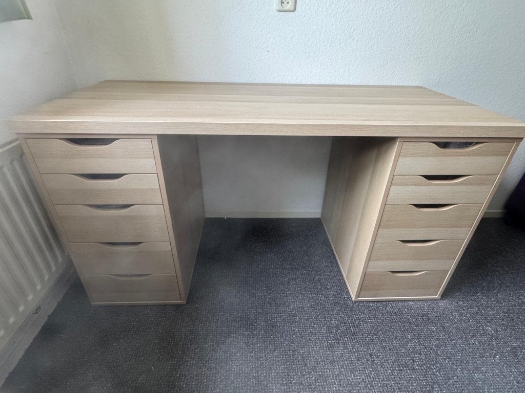 IKEA ALEX Bureau met lades - Zo goed als nieuw /Office Table, Ophalen, Met lades, Spaanplaat of MDF, Schoolbureau