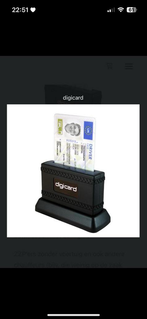 Tachograaf Digicard Uitleesunit Bestuurderspas, Ophalen of Verzenden, Nieuw