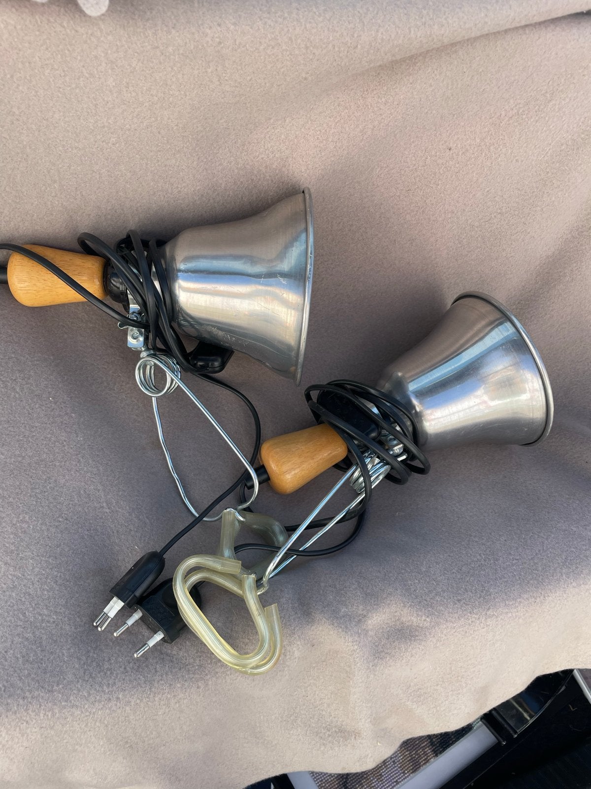 Set van 2 Retro Hema Klemlampen - Vintage Stijl, Metaal, Gebruikt, Zilver, Vintage