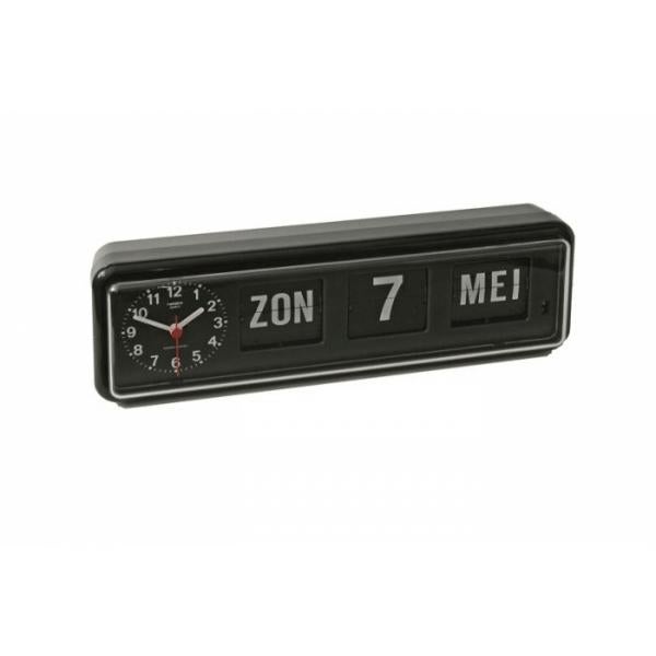Twemco Flip Klok Datum en Dag Maand, Ophalen, Nieuw, Analoog, Wekker of Tafelklok