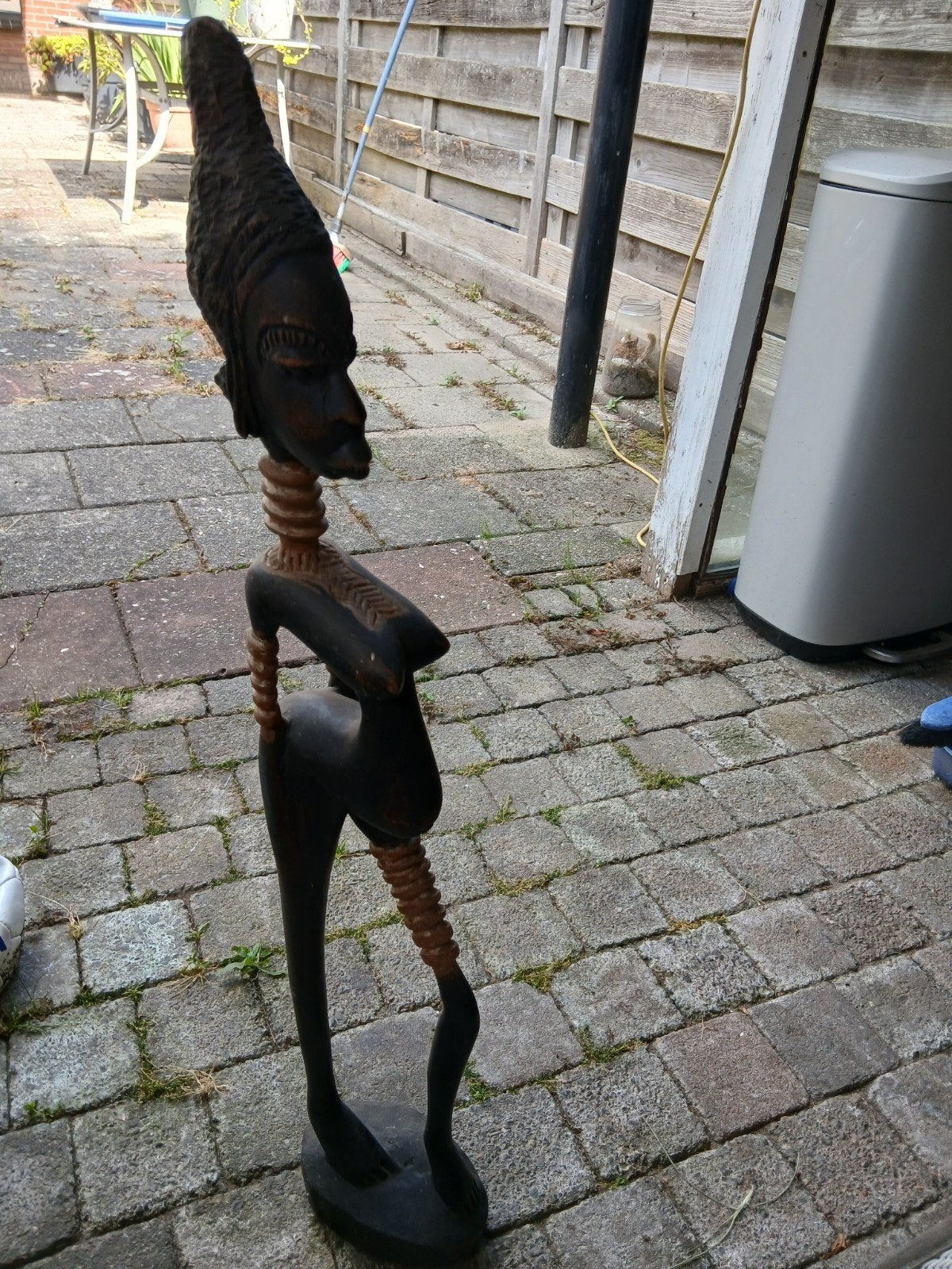 Afrikaans houten beeld - Vrouwenfiguur, Hout, Bruin, Afrika, Ophalen of Verzenden
