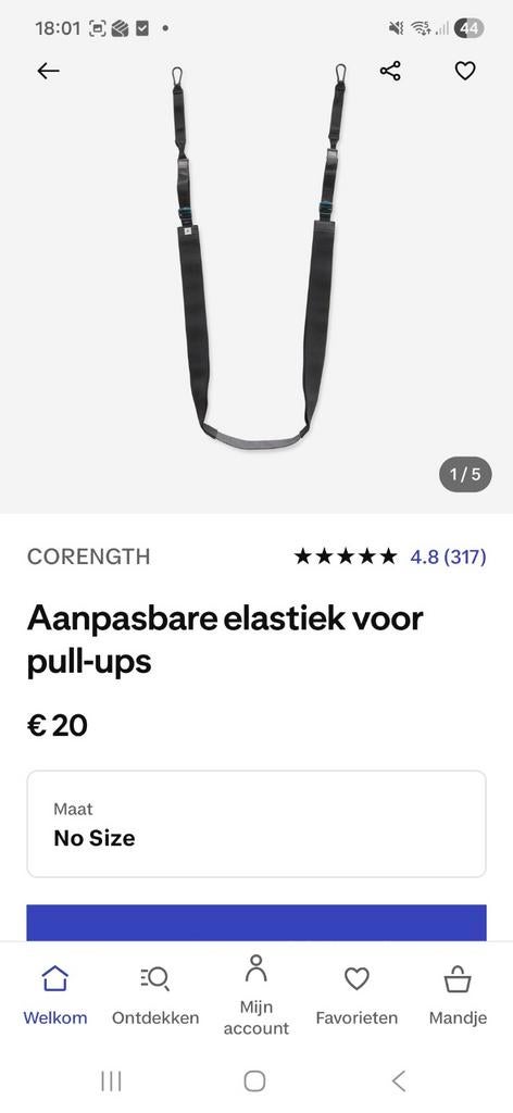Pull up assistentieband, Ophalen of Verzenden, Oprekstang