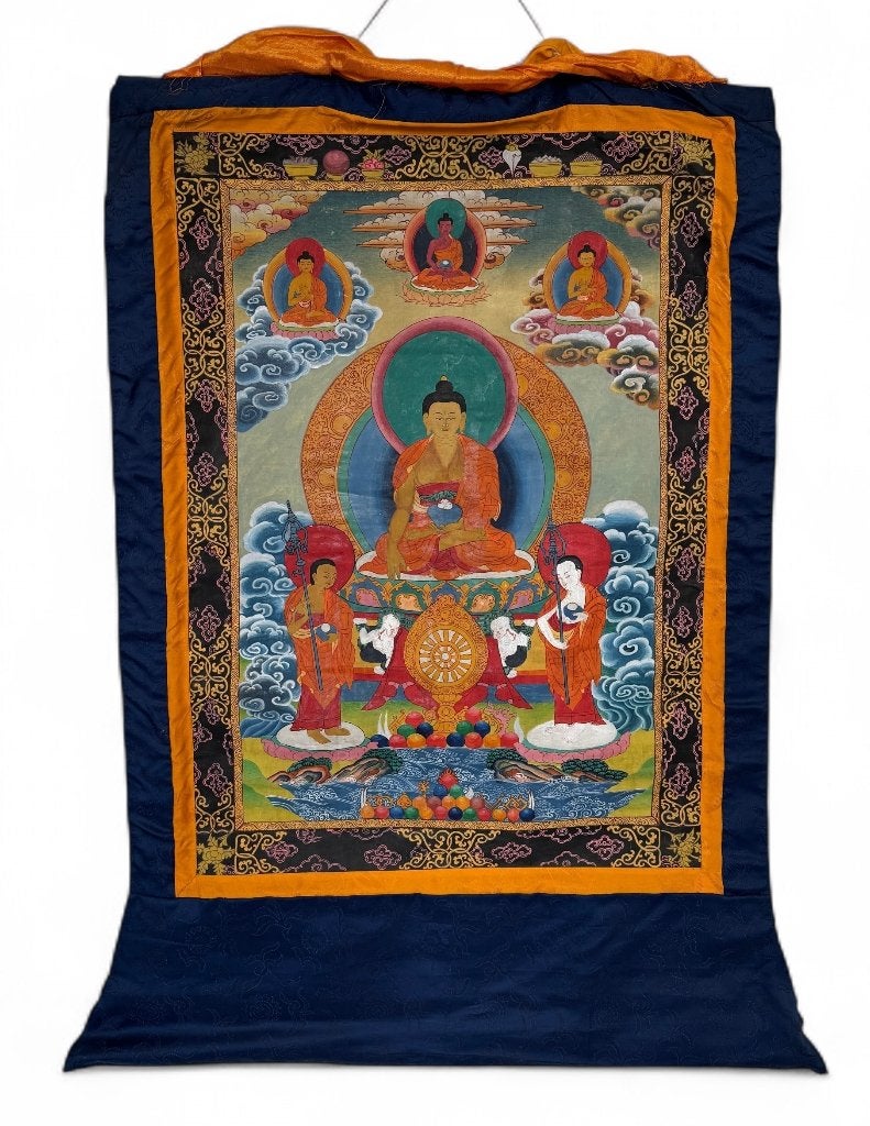 636. Thangka Shakyamuni Boeddha – geschilderde rolprent, Ophalen of Verzenden
