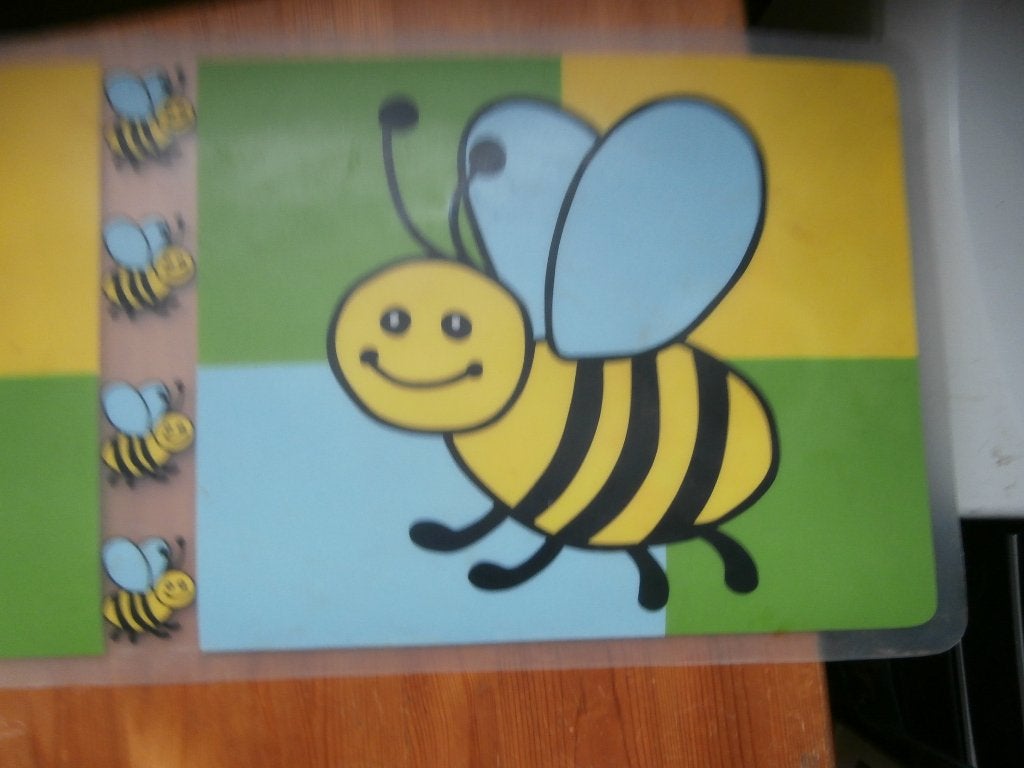 placemat bijen kinder babyvoeding onderzetter tafelkleed, Kunststof, Ophalen of Verzenden, Zo goed als nieuw, Groen
