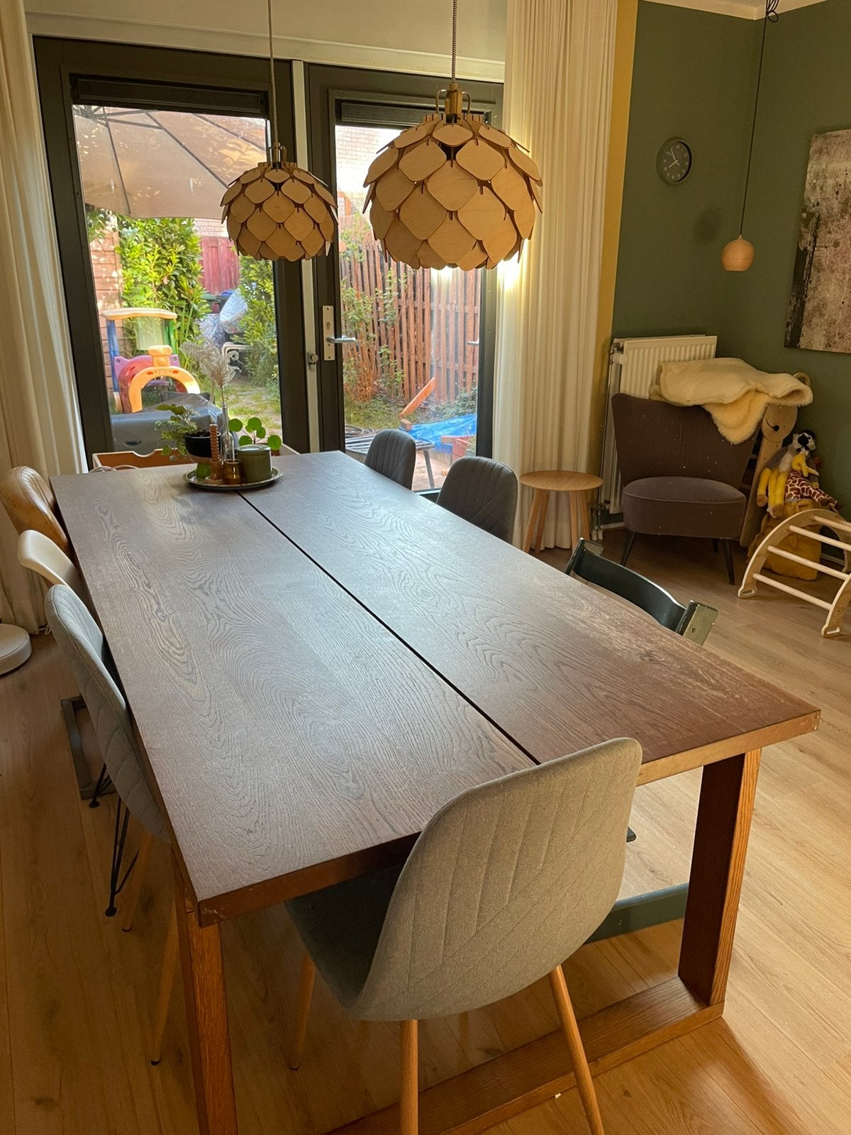 6 persoons eettafel - morbylanga 220x100, Huis en Inrichting, Ophalen, 200 cm of meer, 50 tot 100 cm, Zo goed als nieuw
