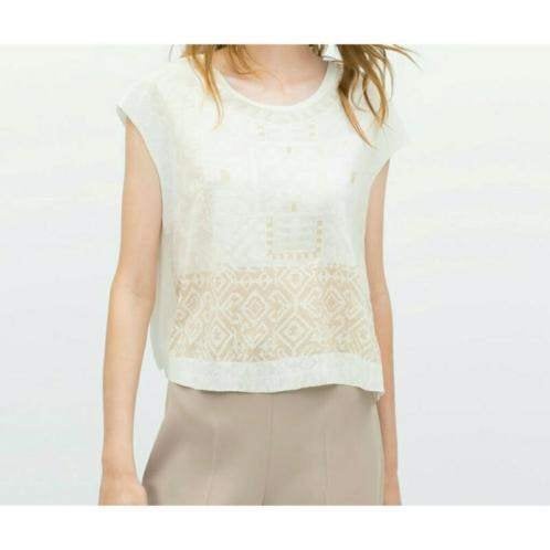 Cross stitch top (Zara), Maat 38/40 (M), Nieuw, Ophalen of Verzenden, Korte mouw