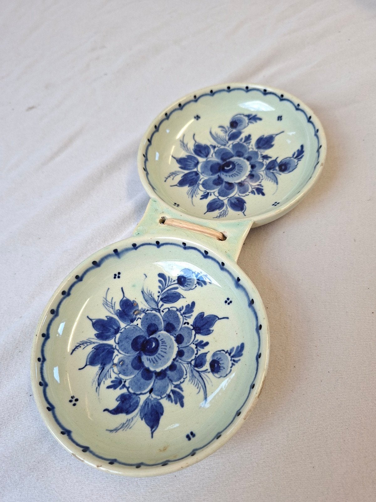 Vintage Delfts Blauw Lepelrekje / Theezakjeshouder, Ophalen