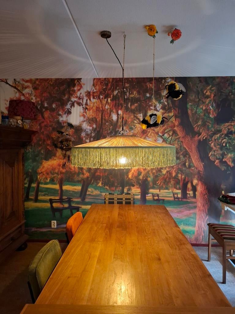 Raffia parasol hanglamp Large, Ophalen, Zo goed als nieuw