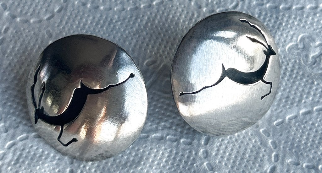 Vintage zilveren schroefoorbellen (screw-back earrings), Ophalen of Verzenden, Zilver, Oorbellen