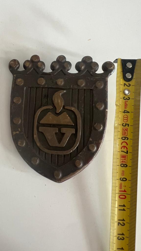 Zeldzame vintage bronzen AMV auto grille badge Mijnwerkersbo, Ophalen of Verzenden, Zo goed als nieuw, Transport