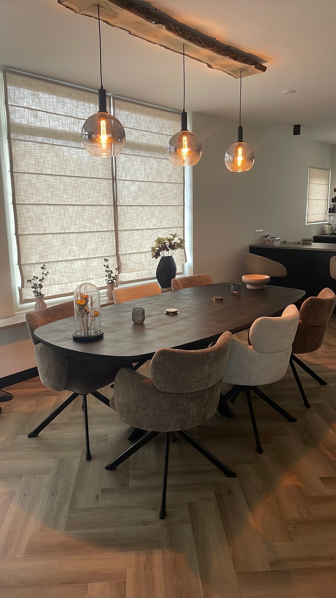 Eettafel MSM Ulft met Leenbakker stoelen (draaibaar), Ophalen, Gebruikt, Vijf personen of meer, Ovaal