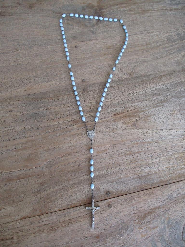 oude brocante blauwe rozenkrans, Antiek en Kunst, Ophalen of Verzenden