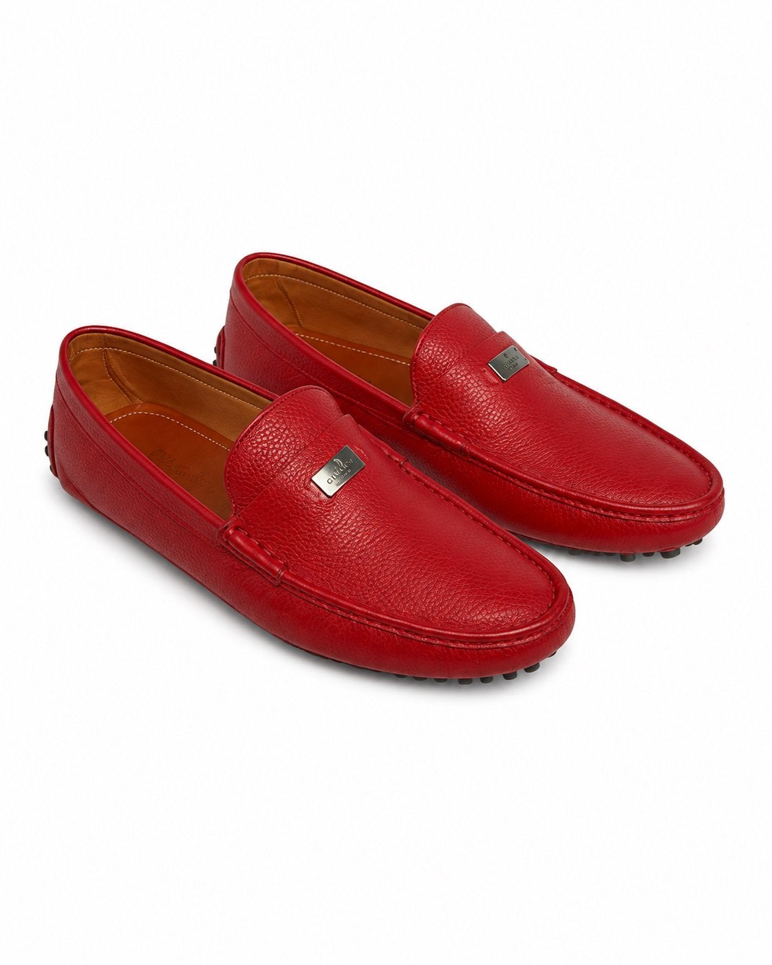 Gucci Rode Leren Loafers/Mocassins – Maat 40,5, Kleding | Heren, Ophalen of Verzenden, Zo goed als nieuw, Overige kleuren, Loafers