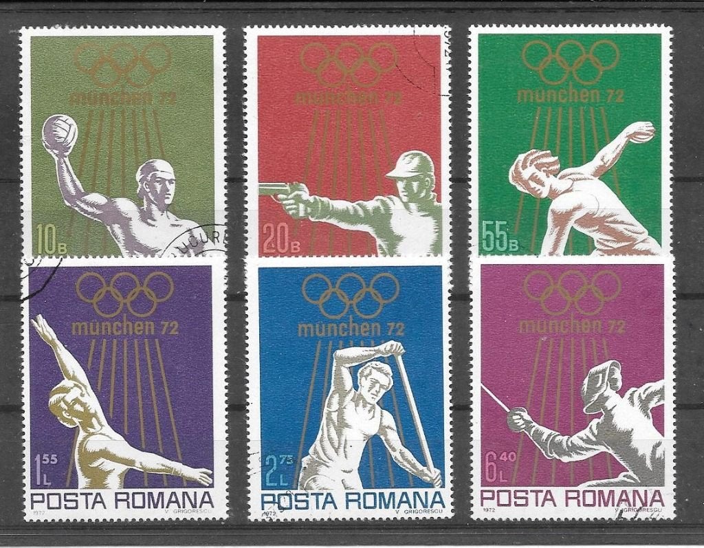 Roemenie 1972  Olympische Spelen, Verzenden, Overige landen, Gestempeld