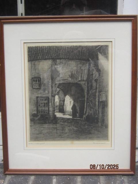 Hendrik de Laat, (scheen)  Ets vande Orthensepoort Den Bosch, Ophalen of Verzenden, Ets