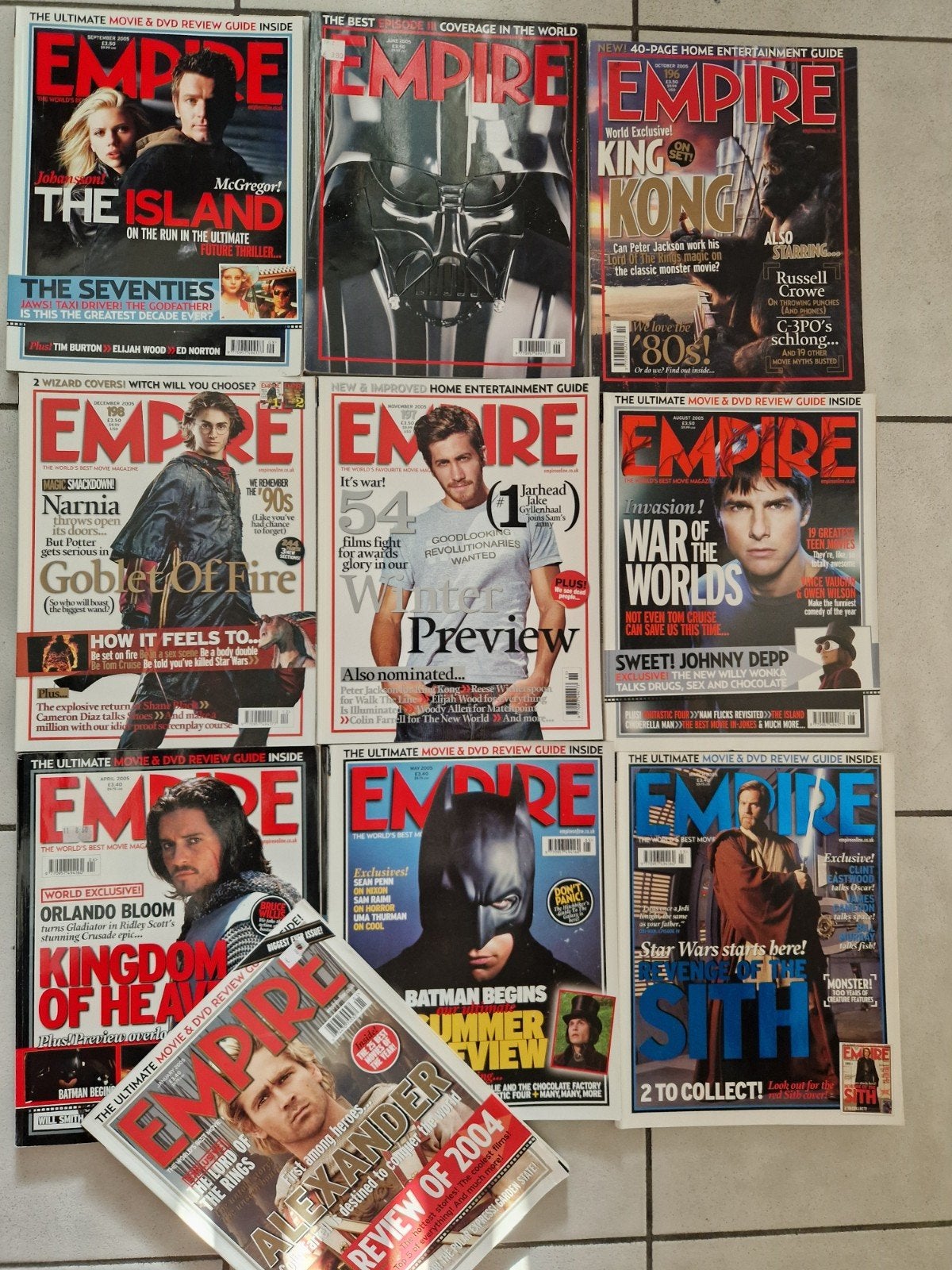 10 x 2005 empire movie magazine star wars harry potter, Boeken, Tijdschriften en Kranten, Gelezen, Muziek, Film of Tv, Ophalen of Verzenden