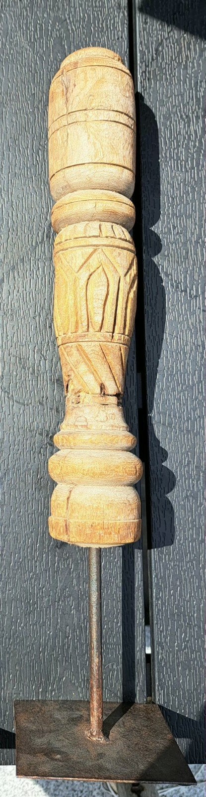 Decoratieve Houten Pinakel op Metalen Voet, Ophalen of Verzenden