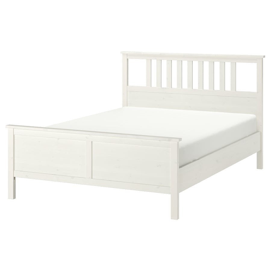 IKEA Hemnes Bedframe Wit 180x200 cm met lattenbodem en lades, Ophalen, Gebruikt, Wit, Tweepersoons