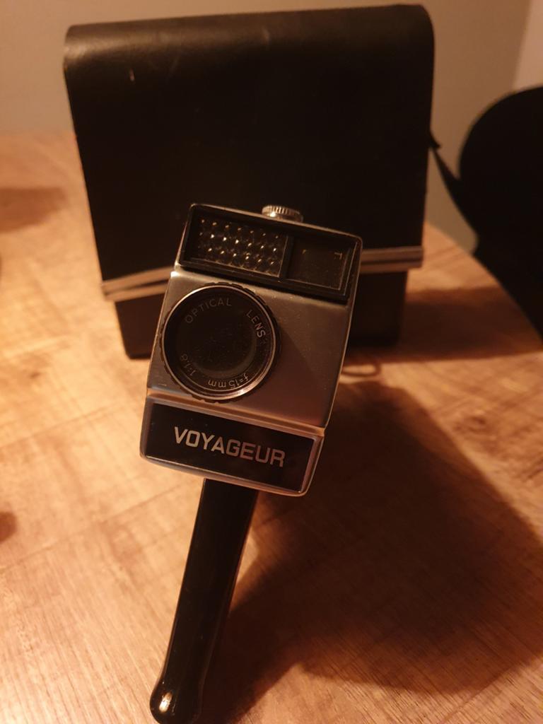Vintage Voyageur Super 8 Cinecamera met tas - Decoratie, Ophalen, 8mm, Camera