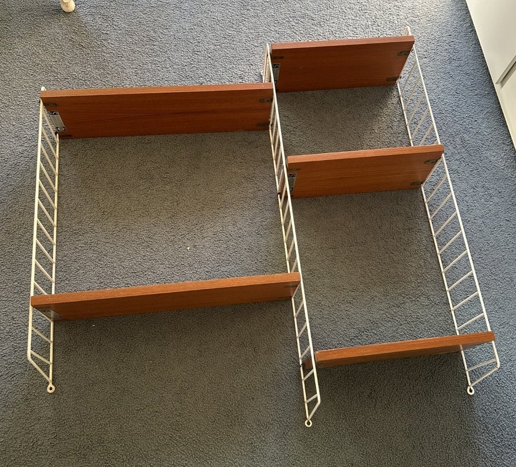 Vintage Wandsysteem String (Zweden, 60-iger jaren), Ophalen, Met plank(en), Gebruikt, Overige houtsoorten