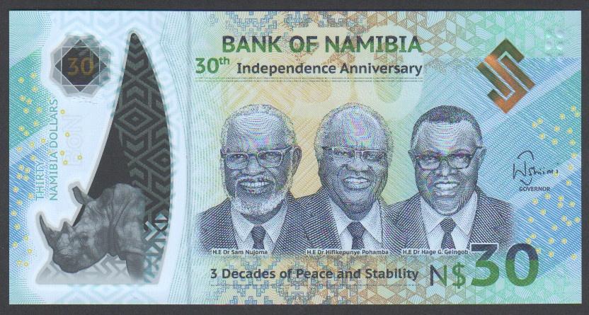 Namibia 30 Dollars 2020, Verzenden, Overige landen, Los biljet