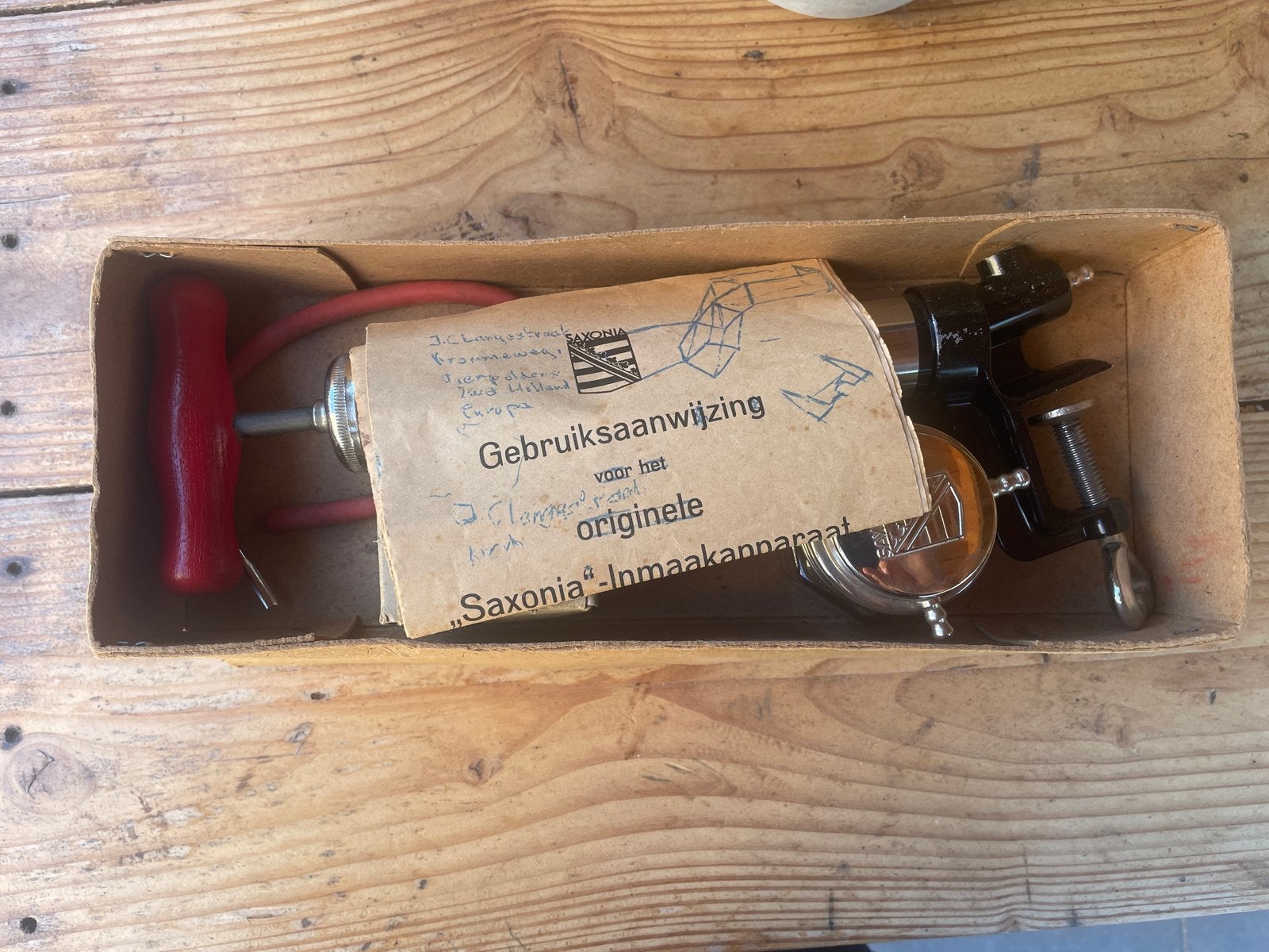 Vintage Saxonia Inmaakapparaat met vacuümmeter, Ophalen of Verzenden