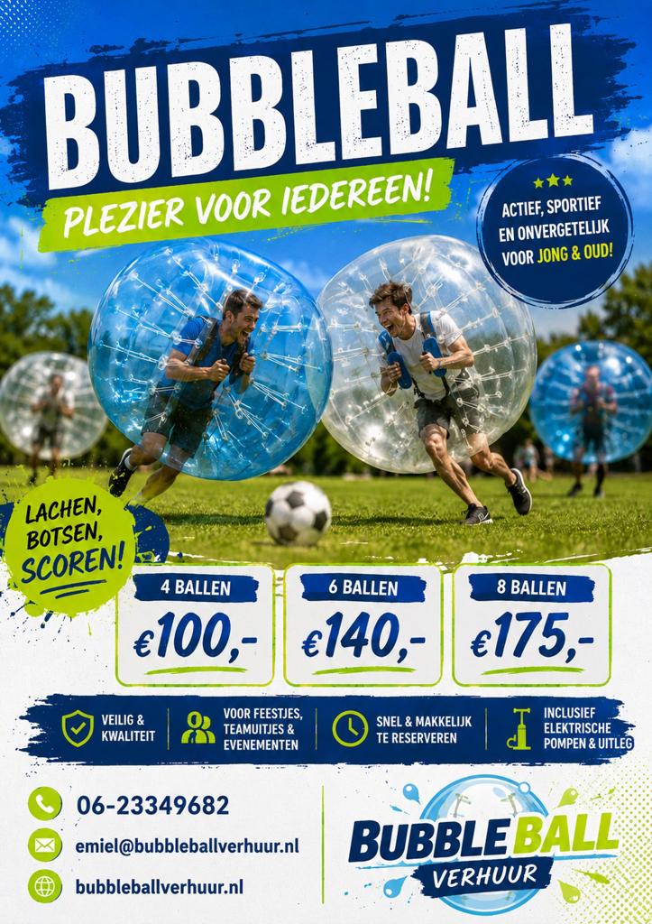 Bubbel Voetbal huren - Al vanaf €100,-, Ophalen of Verzenden