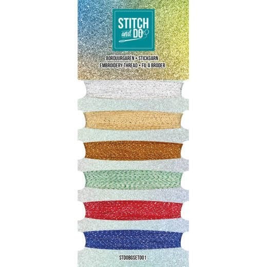 Stitch and Do embroidery thread sparkles 6 x 25 meter SET001, ., Nieuw, Ophalen of Verzenden, .