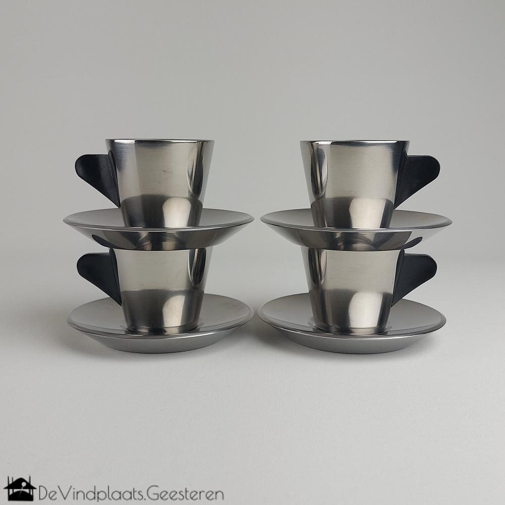 Vintage IKEA RVS espressokopjes, Huis en Inrichting, Keuken | Servies, Overige typen, Overige stijlen, Overige materialen, Ophalen of Verzenden