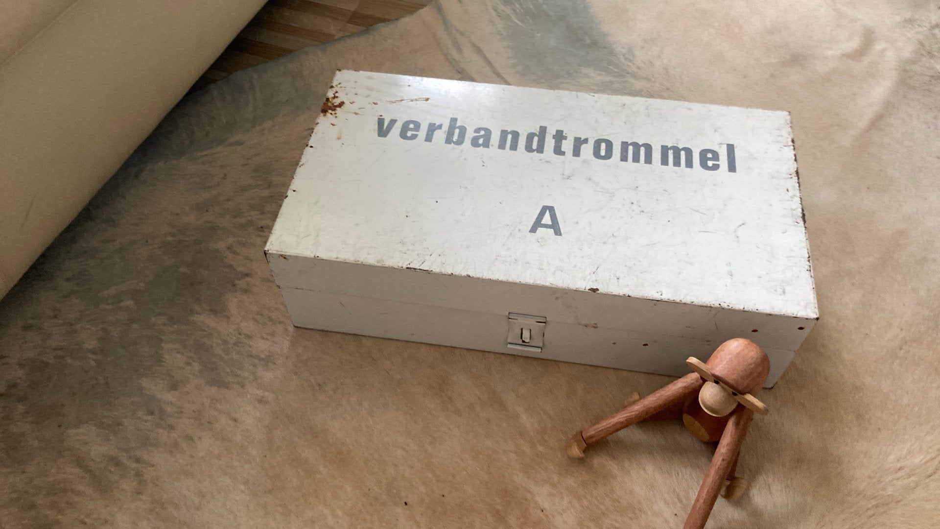 Vintage verbandtrommel EHBO kist, Ophalen, Zo goed als nieuw, Overige