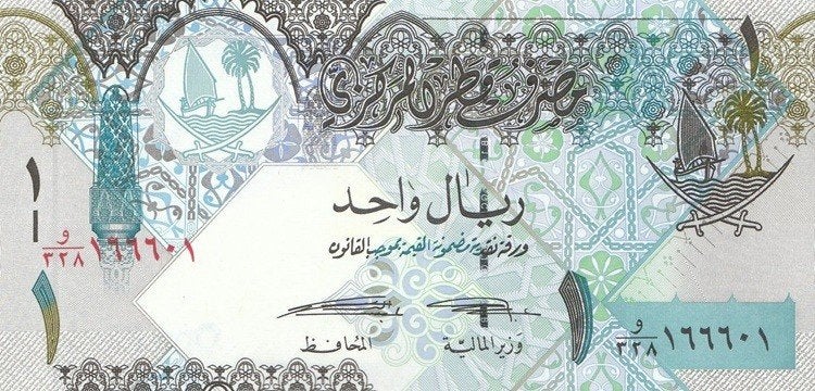 Qatar bankbiljet 1 Riyal 2015 Arabische tekst, Pick 28b UNC, Postzegels en Munten, Bankbiljetten | Azië, Ophalen of Verzenden