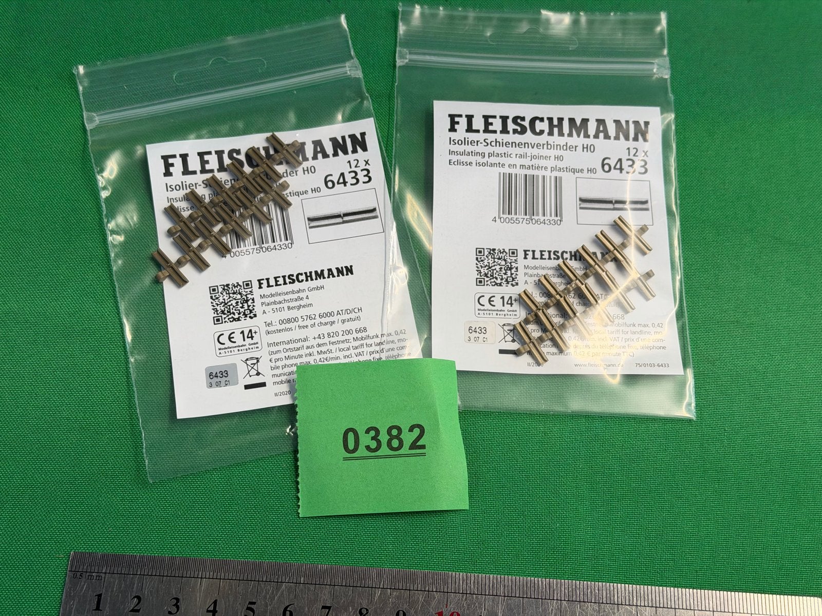 382 Fleischmann IsolerSchienenverbinder H0 6433 (2x12 stuks), Ophalen of Verzenden, Nieuw, Rails, Fleischmann