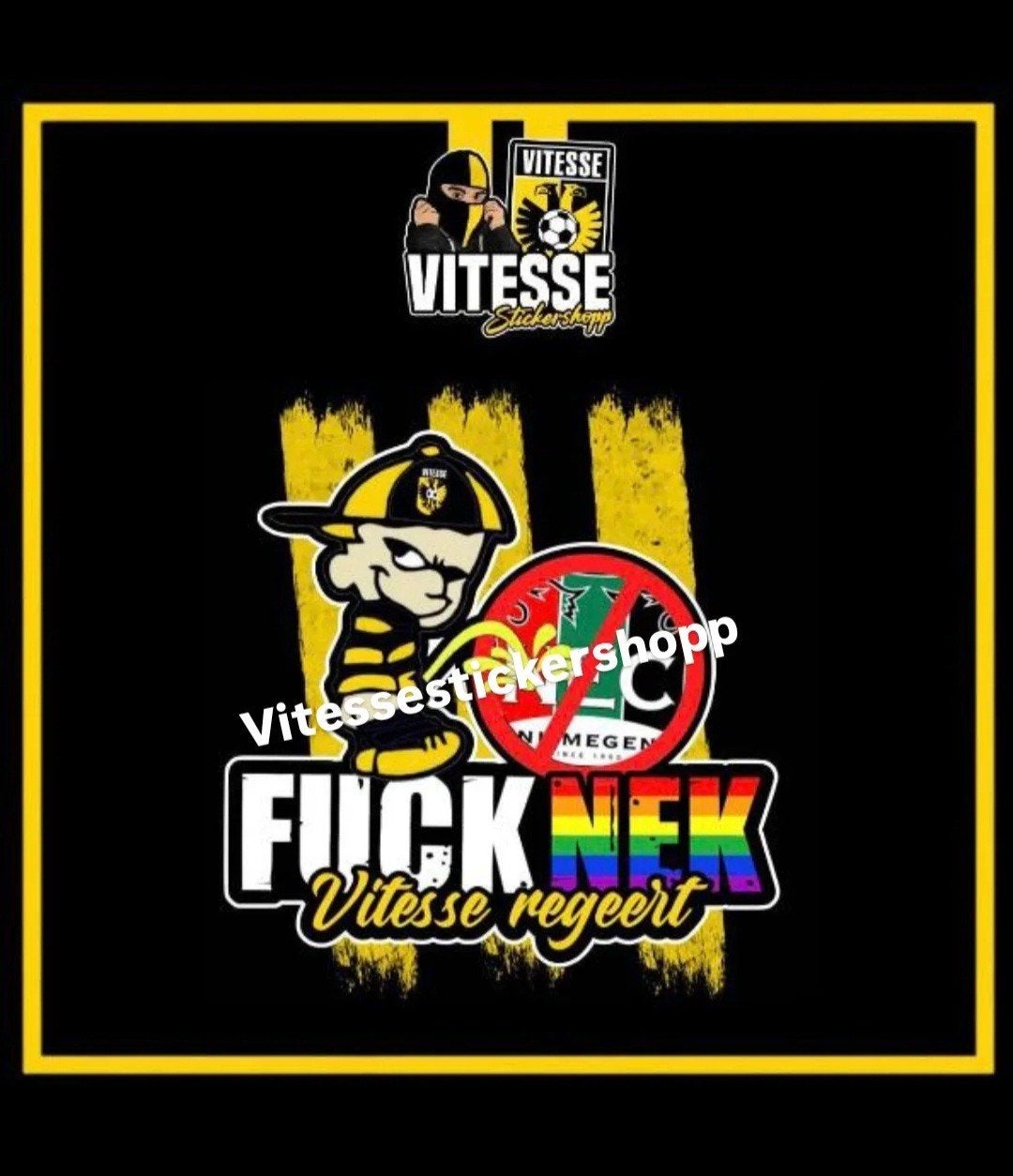5x5 cm fuck nek vitesse regeert stickers, Tickets en Kaartjes, Eén persoon
