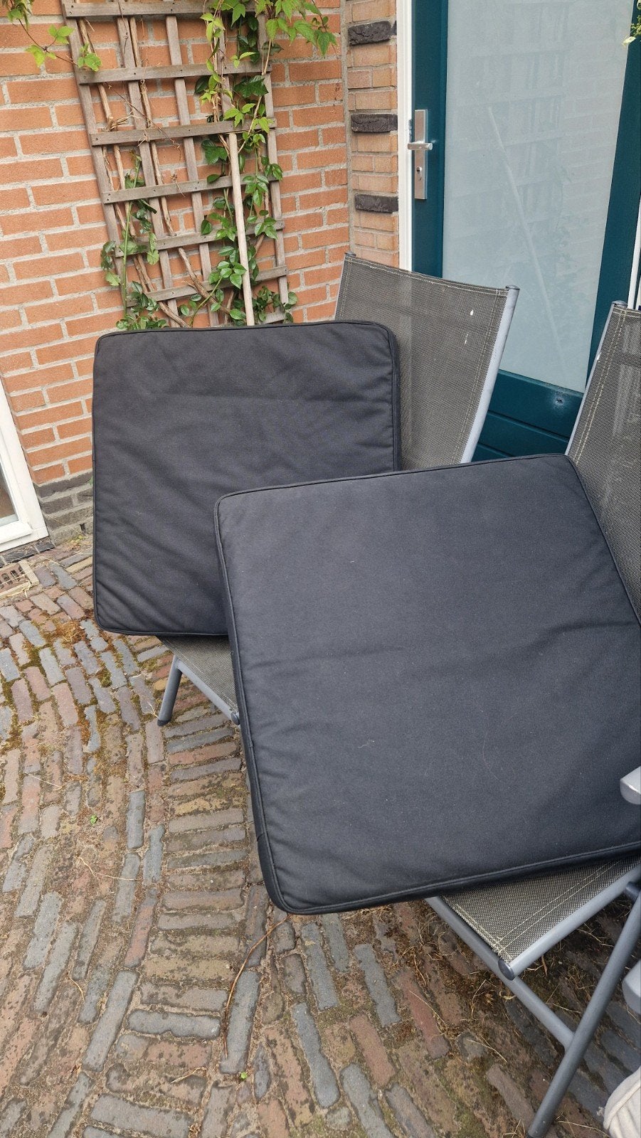 Ikea Applaro/Nammaro zwarte stoelkussens 2x, Ophalen, Gebruikt