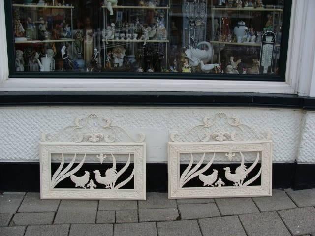 Wandversiering wandplaat met twee hanen crème, Ophalen, Onbekend, Nieuw, Onbekend