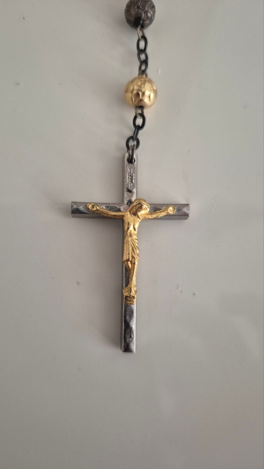 Rozenkrans Nieuw met gouden accenten en kruisbeeld  Nieuw!, Ophalen of Verzenden