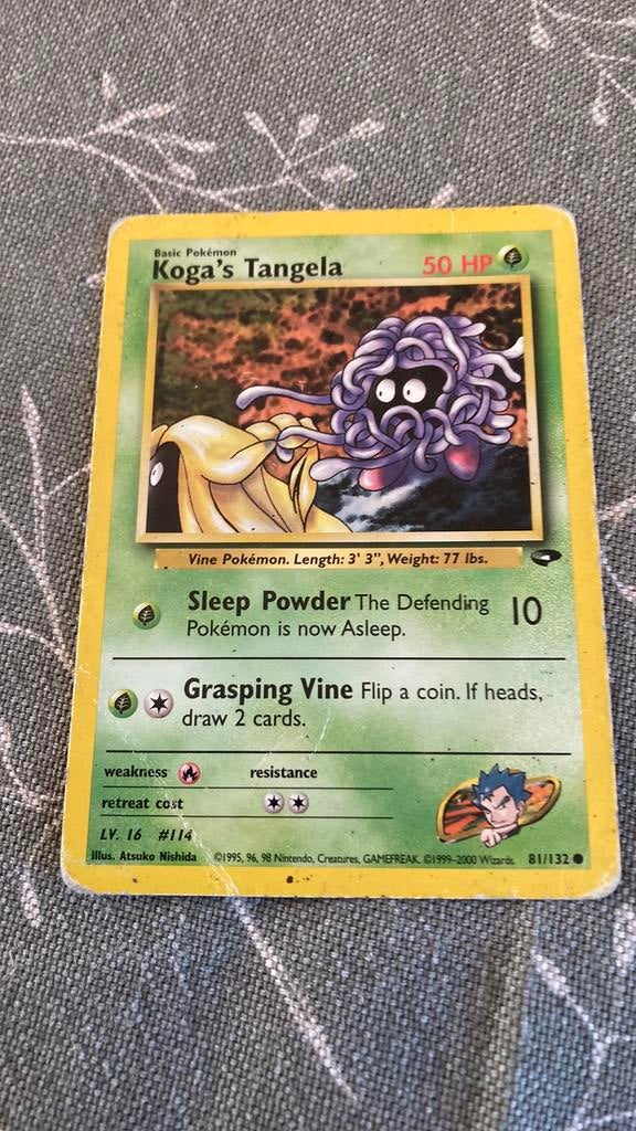 Pokemonkaart Koga’s Tangela, Ophalen of Verzenden, Gebruikt