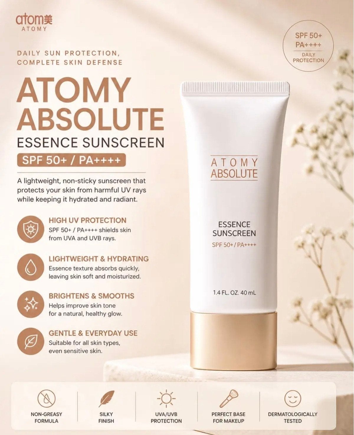 Korean sunscreen zonnebrandcrème SPF 50+ PA++++, Ophalen of Verzenden, Nieuw, Gehele gezicht, Verzorging