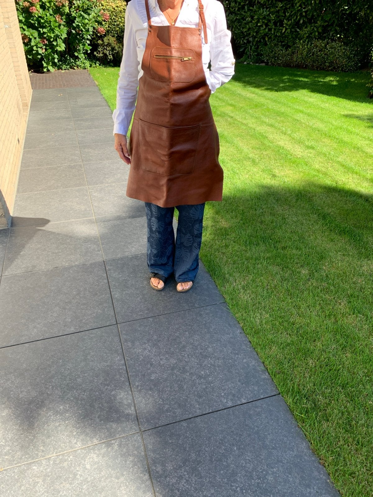 Leren schort voor koken of barbecueën, Ophalen of Verzenden, Zo goed als nieuw