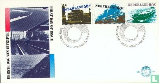 FDC E186 Verkeer en vervoer 1980 NL onbeschreven, Ophalen of Verzenden